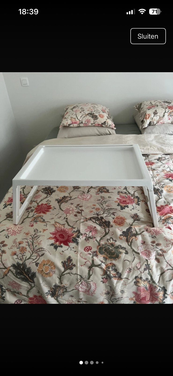 Ikea KLIPSK bedtafeltje, Huis en Inrichting, Tafels | Bijzettafels, Ophalen, Nieuw