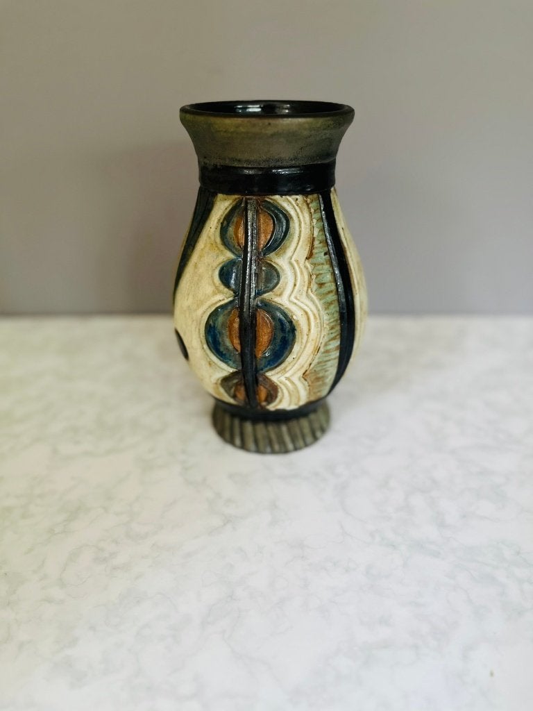 Vase vintage en céramique belge Debois — milieu du siècle, Enlèvement ou Envoi
