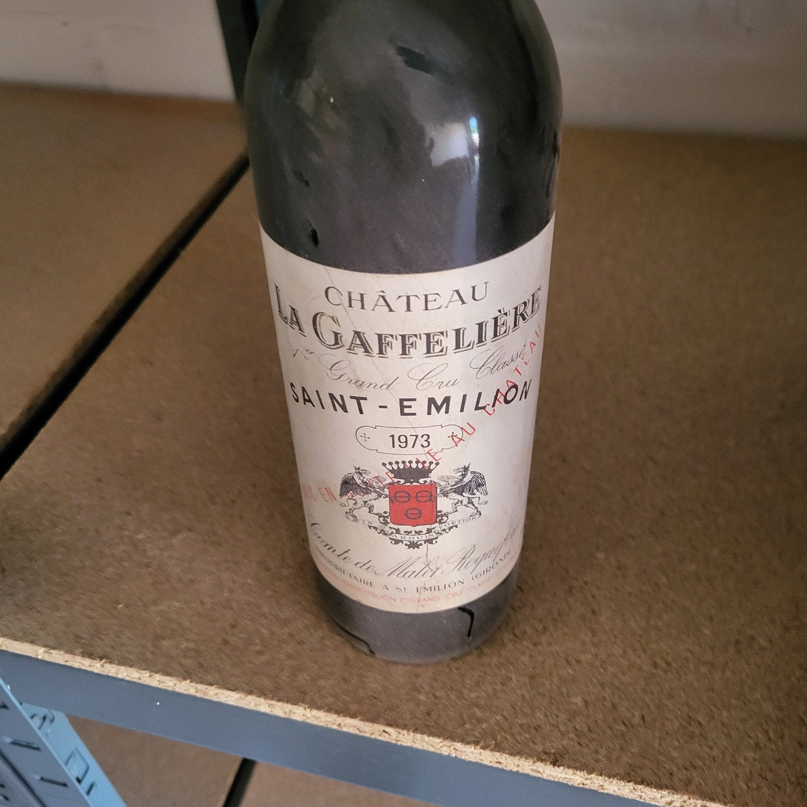 Château la Gaffelière 1973, Collections, Enlèvement