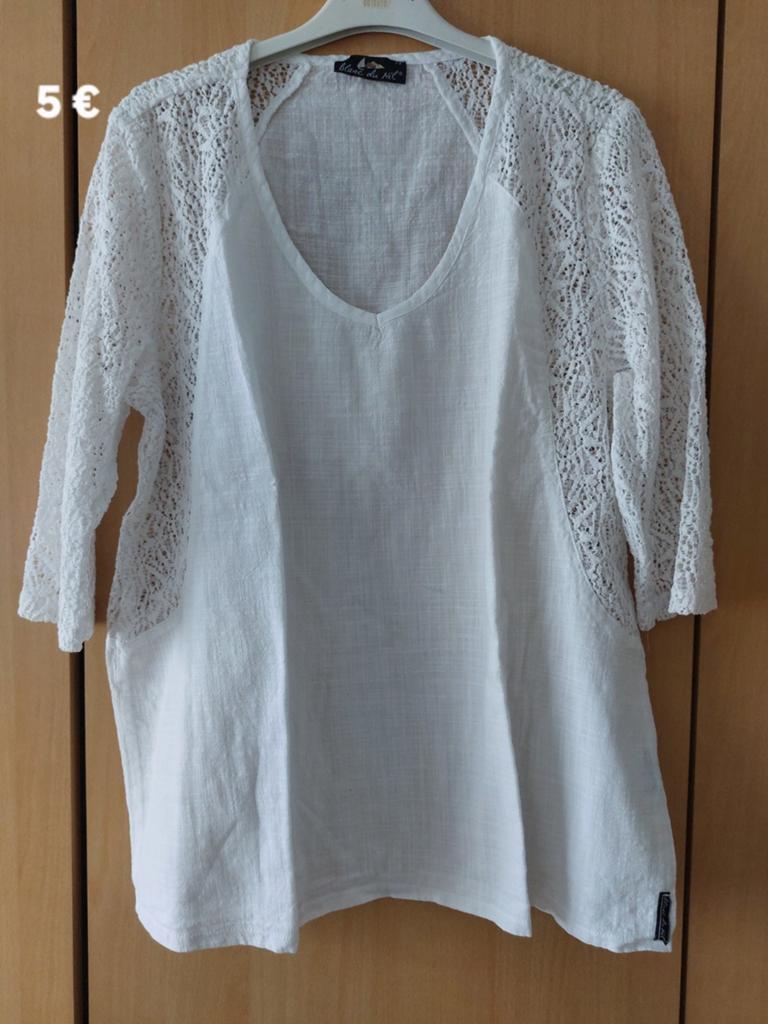 Blouse "Blanc du Nil", Kleding | Dames, T-shirts, Ophalen, Wit