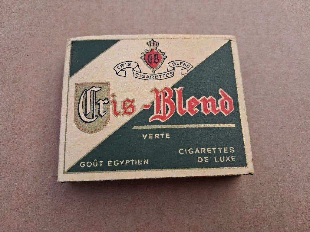 vieux paquet non ouvert de cigarettes CRIS Blend.Taksband, Enlèvement ou Envoi, Comme neuf, Panneau publicitaire