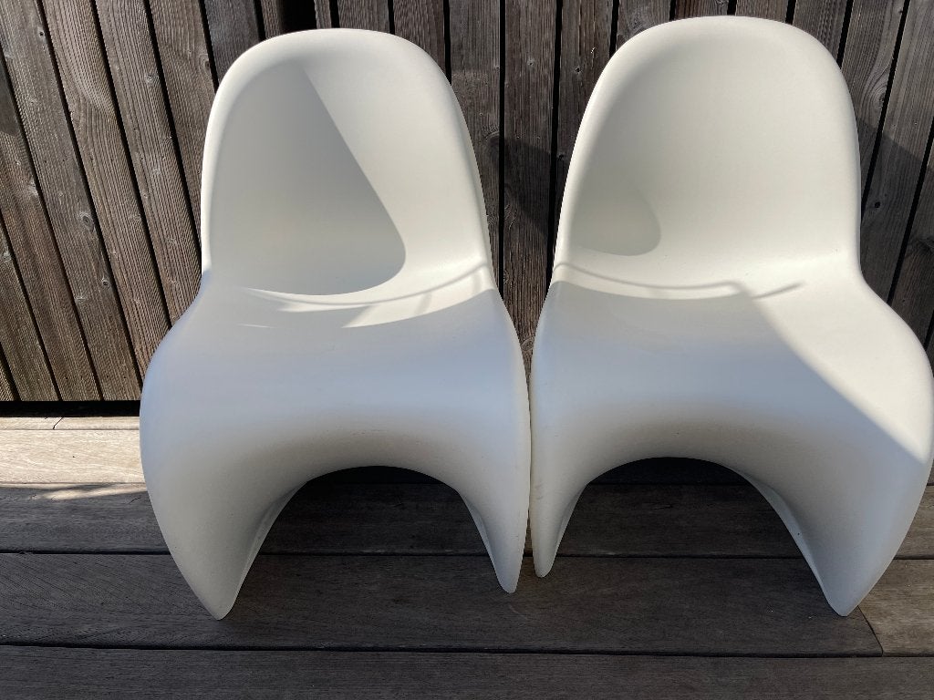 Pantone junior stoelen wit, Huis en Inrichting, Stoelen, Ophalen, Kunststof, Gebruikt, Twee