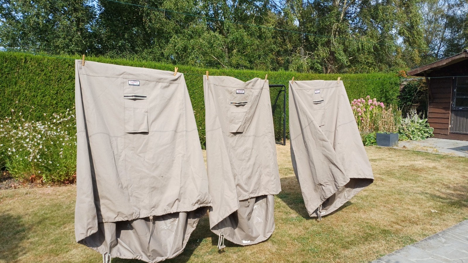 Beschermhoes Raffles tuinstoel Taupe 3x, Ophalen, Gebruikt
