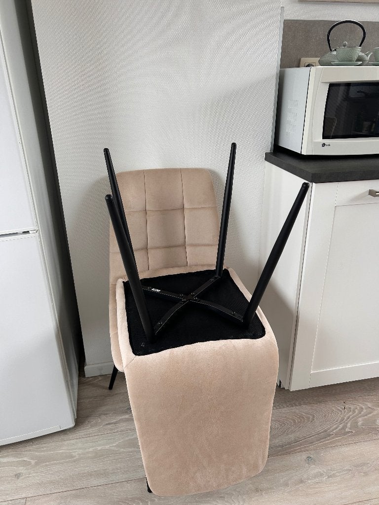 Lot de 6 chaises beige, Maison & Meubles, Autres couleurs, Comme neuf, Enlèvement, Cinq, Six Chaises ou plus