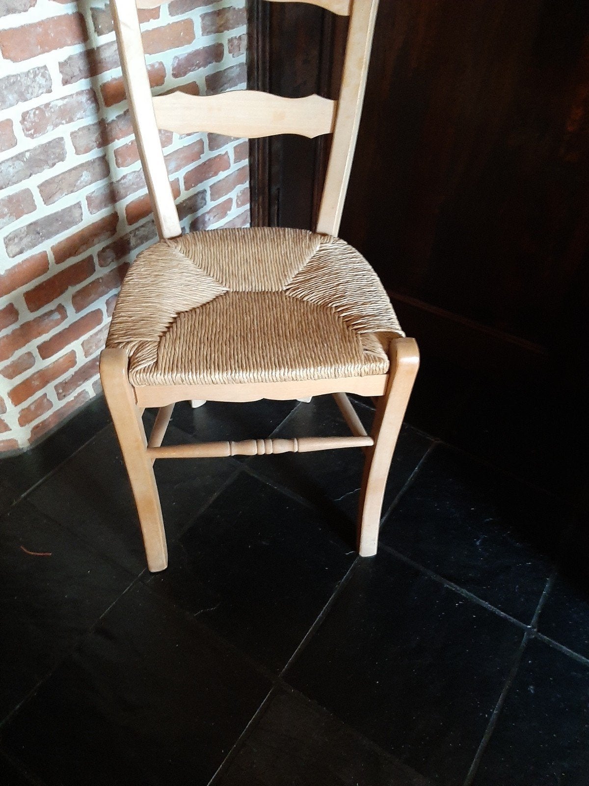 6 mooie stevige stoelen met echte biezen zitting, Huis en Inrichting, Ophalen