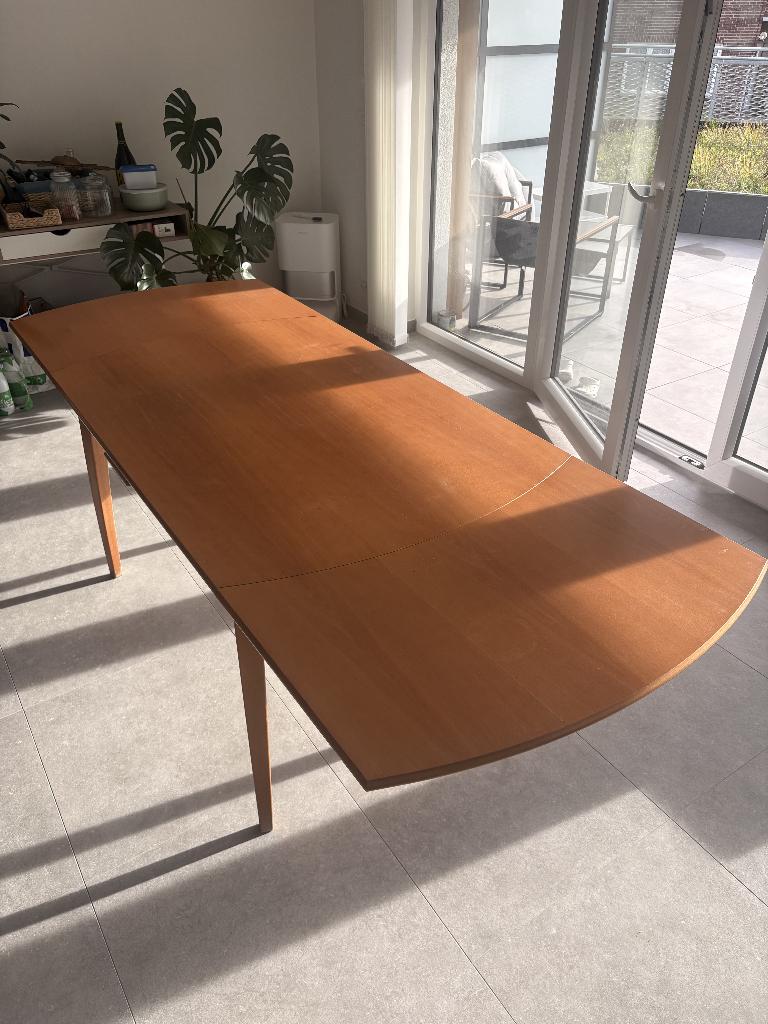 Table à manger, Vintage contreplaqué bois clair, Enlèvement, Utilisé, 50 à 100 cm