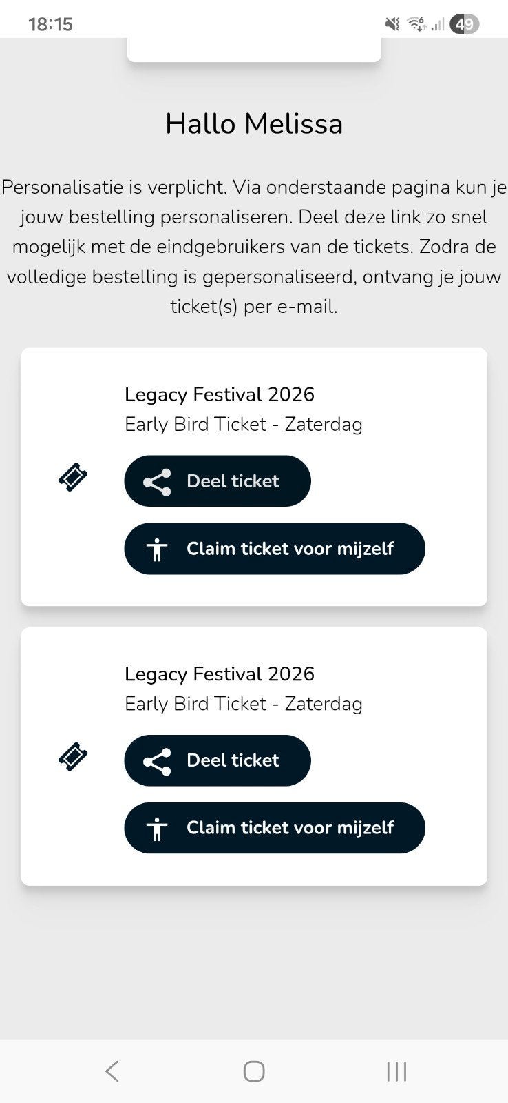 Legacy samedi 13/06/2026 tickets 2 pièces, Tickets & Billets