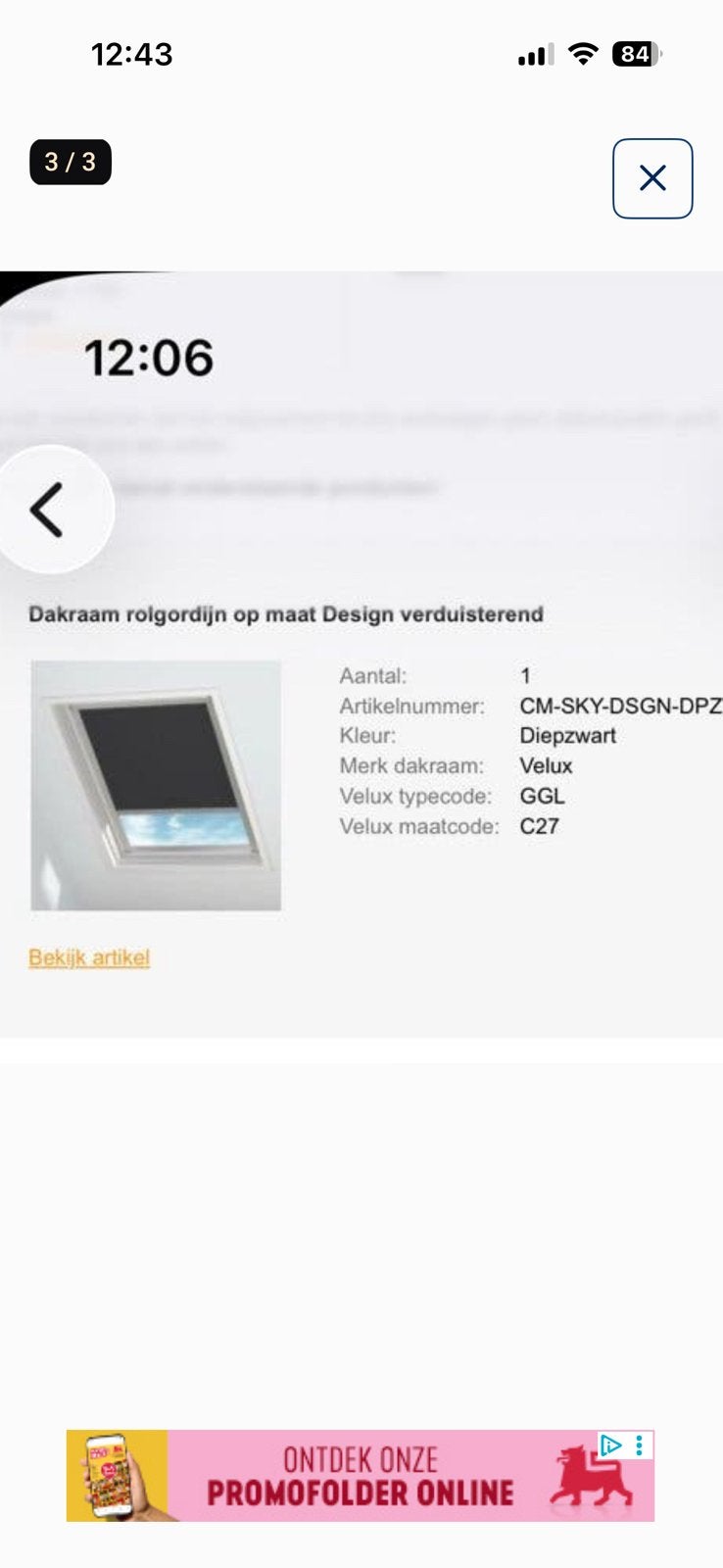 Store occultant pour verrière Velux - Nouveau, Maison & Meubles, Neuf, Store enrouleur, Gris, Accessoires de montage inclus