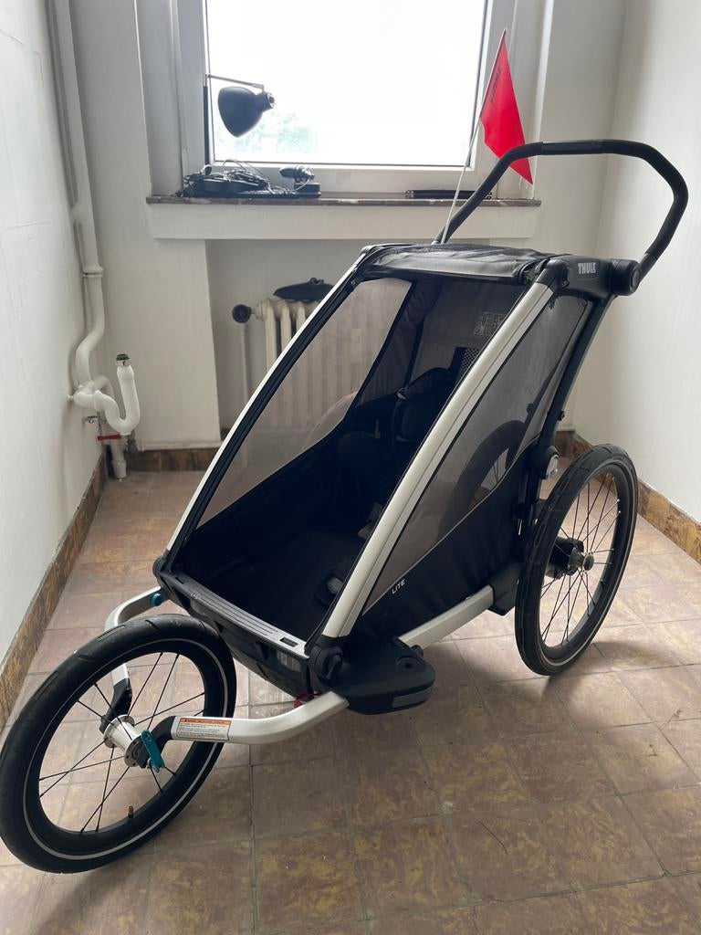 Thule Chariot Lite 1 / Kit Velo + Jogging + Accesoires, Enlèvement, Comme neuf, Remorque pour enfant, Suspension