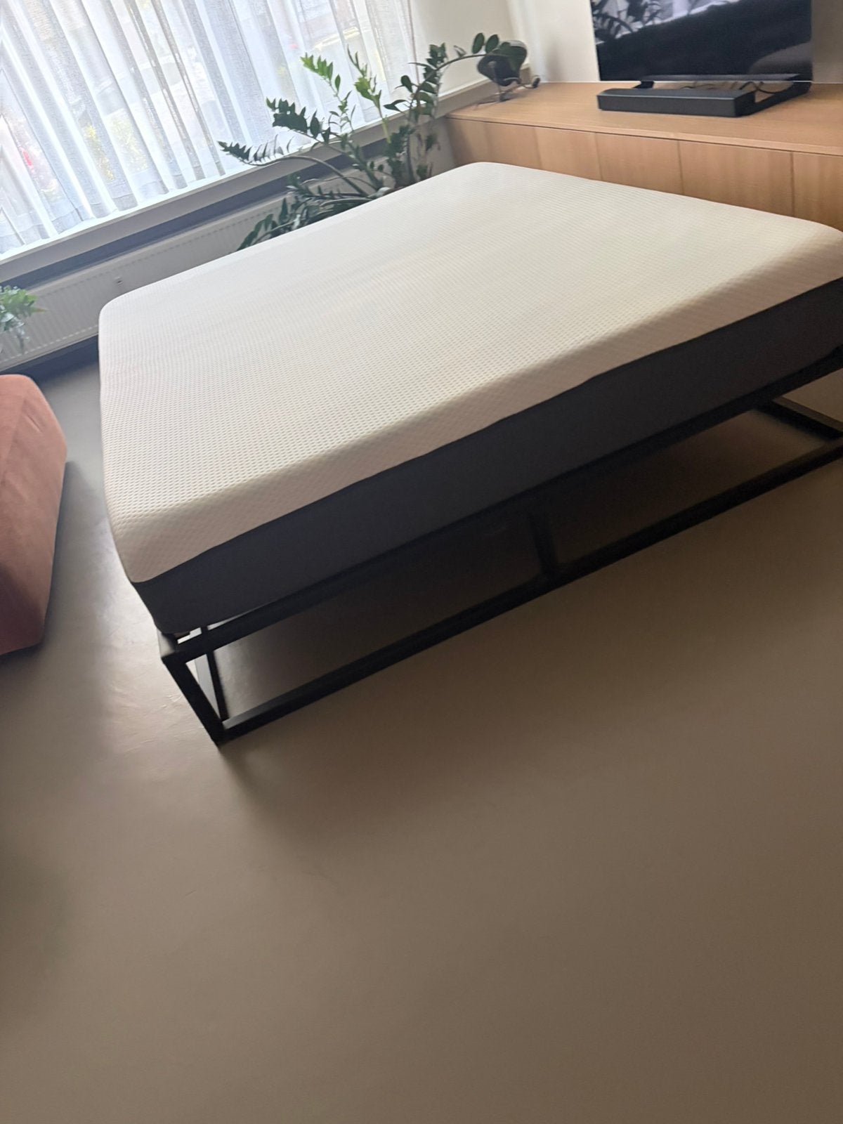 Compleet bed inclusief matras 160 x 200, Ophalen, Gebruikt, Zwart, Tweepersoons