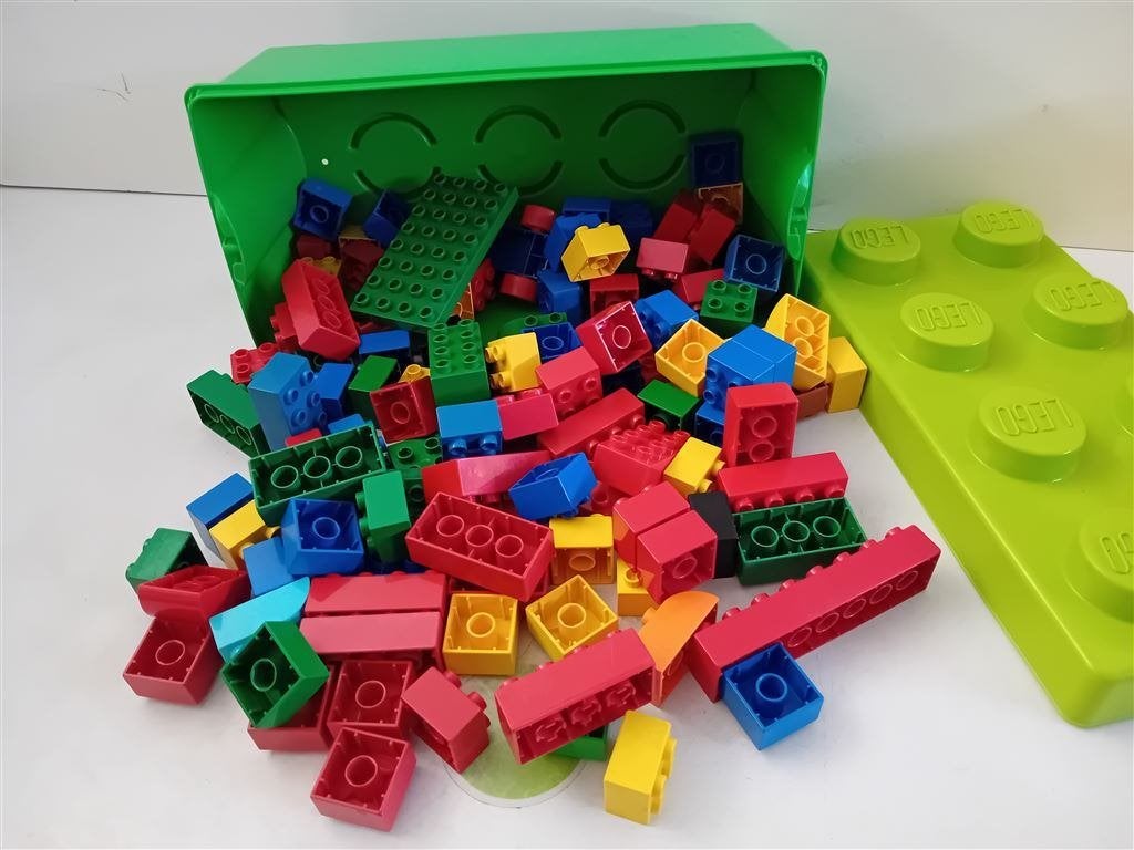 Boîte Duplo avec 120 blocs Duplo, Enlèvement ou Envoi, Utilisé, Briques en vrac, Duplo