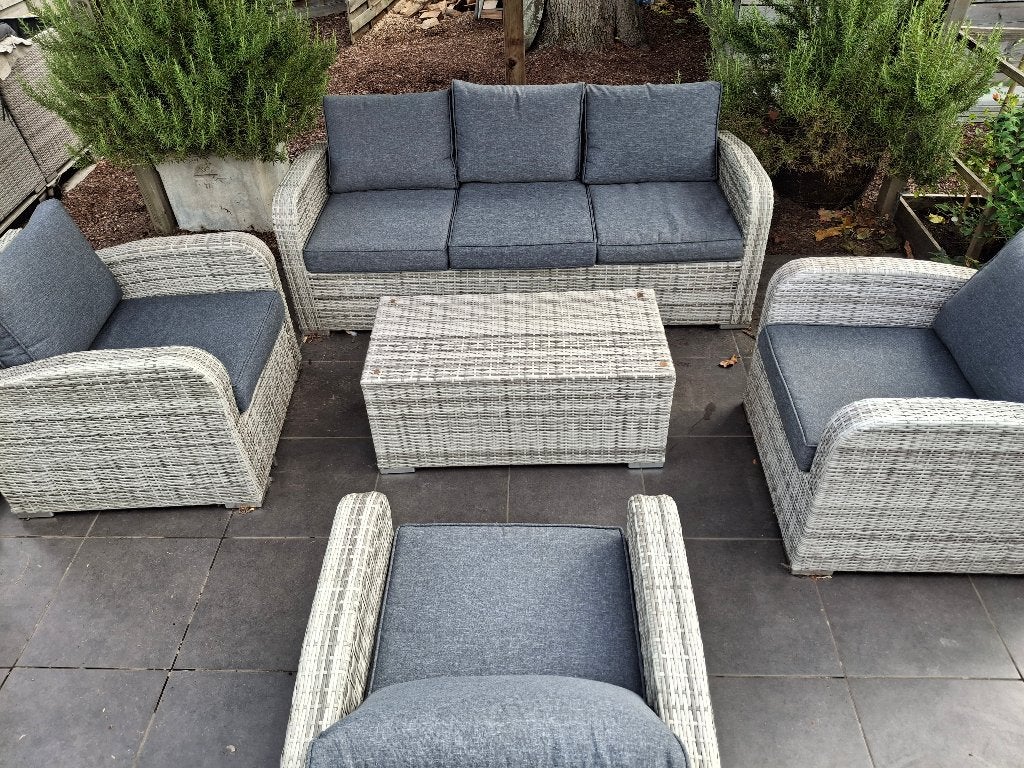 Loungeset, Tuin en Terras, Ophalen, 5 zitplaatsen, Loungeset, Wicker