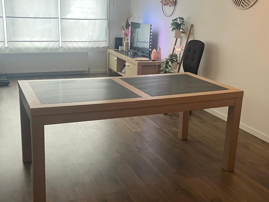 Eettafel - Hout/Zwart, Maison & Meubles, Tables | Tables à manger, Comme neuf, 50 à 100 cm, 150 à 200 cm, Cinq personnes ou plus