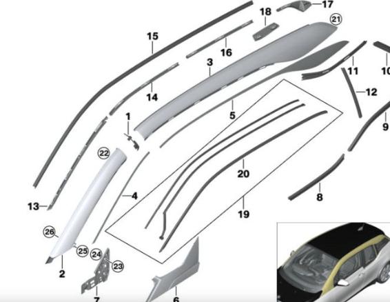 Sticker striping BMW i3 Serie 01 LCi 51437472931 51437472932, Ophalen, -, Nieuw, -
