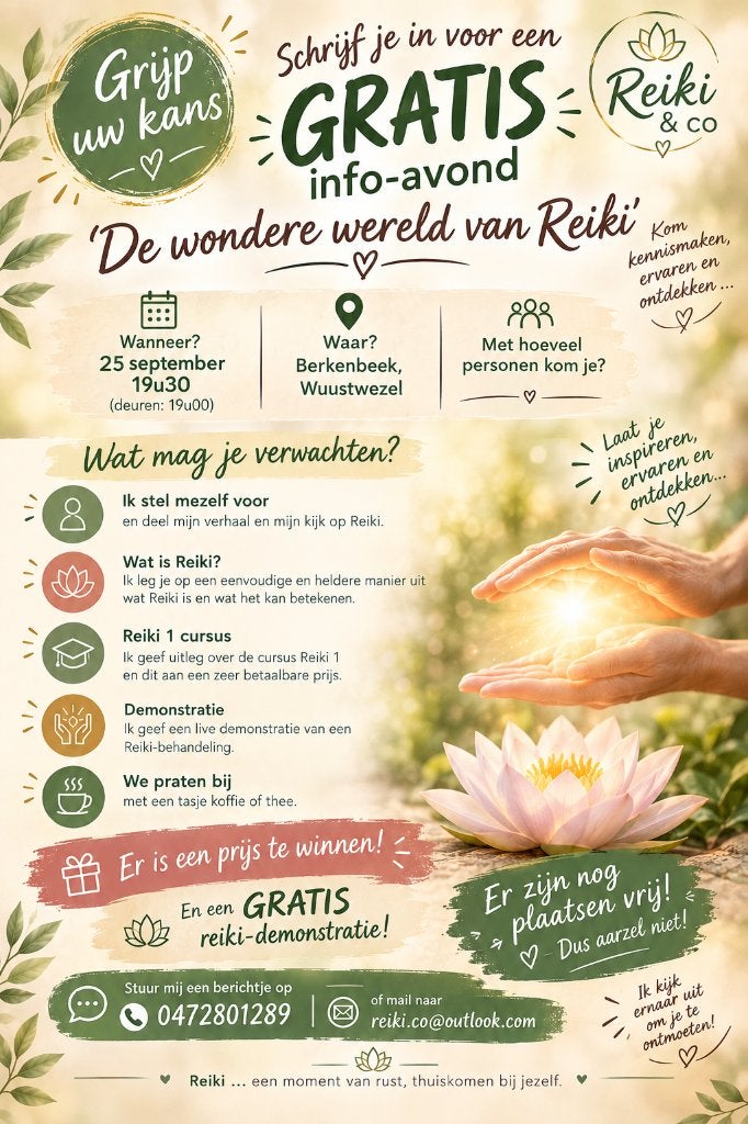GRATIS Reiki-infoavond, Verzenden, Nieuw