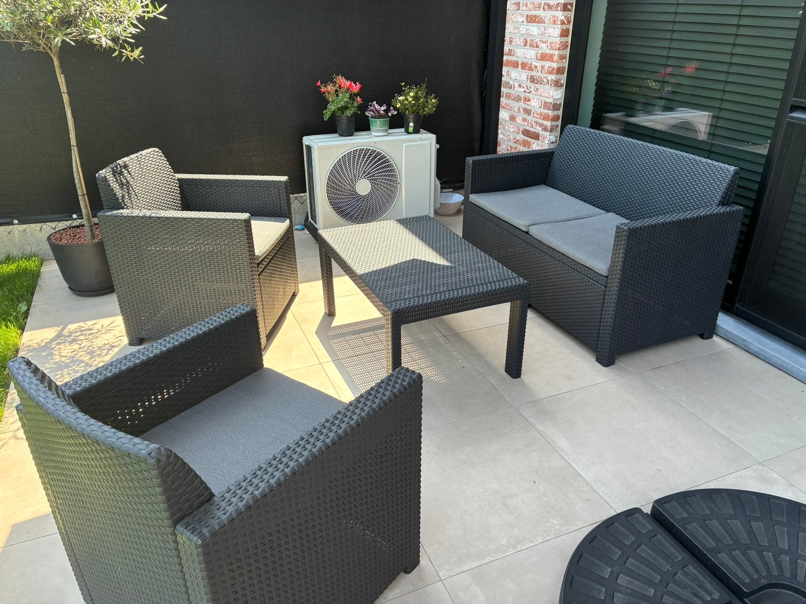 Allibert Merano loungeset voor 4 personen – zeer nette staat, Ophalen, 4 zitplaatsen, Loungeset, Wicker