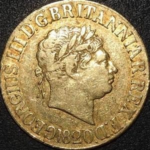 Goud - VK - Sovereign - Georges III – 1820, Ophalen of Verzenden, Overige landen, Losse munt, Goud