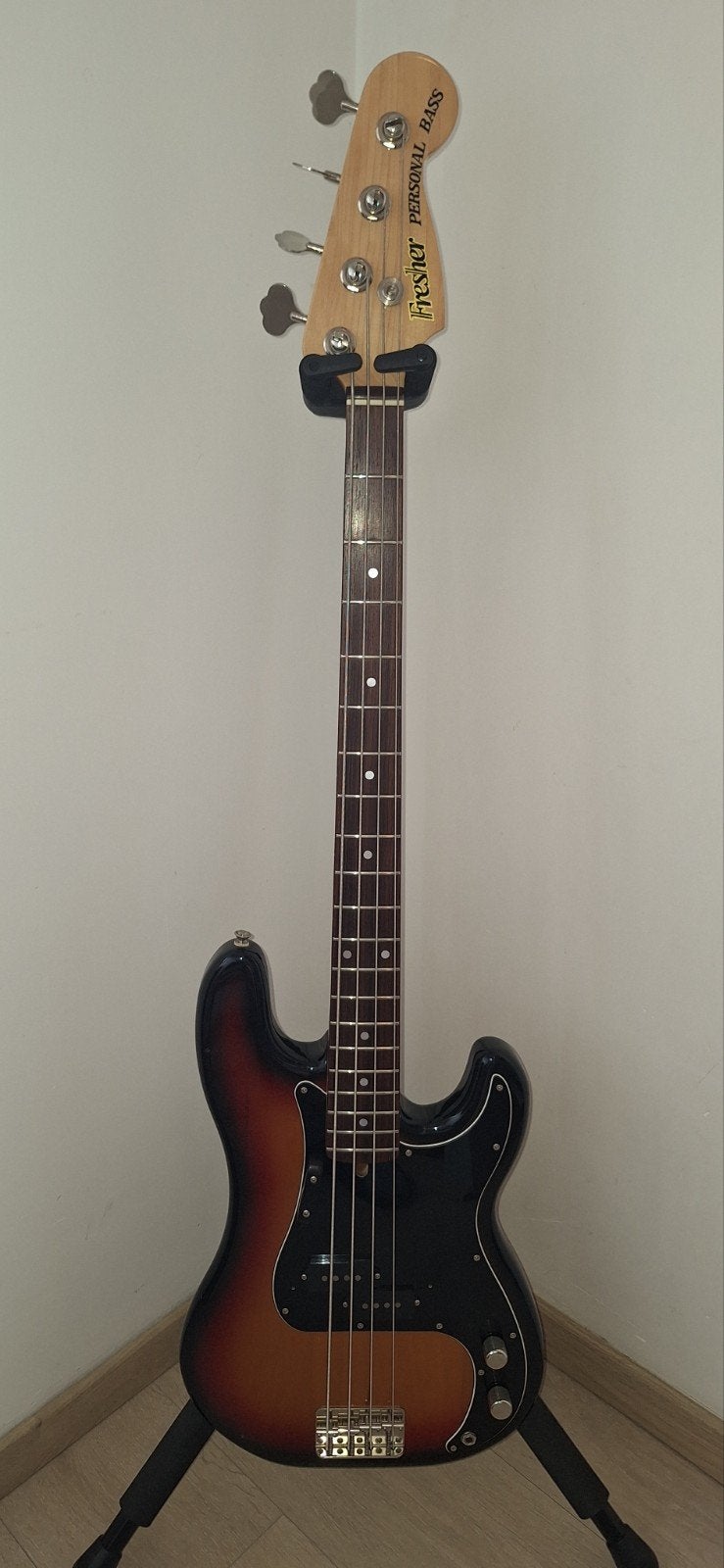 Fresher Personal Bass, Sunburst, Precision Bass, années 80., Musique & Instruments, Enlèvement ou Envoi, Comme neuf, Électrique