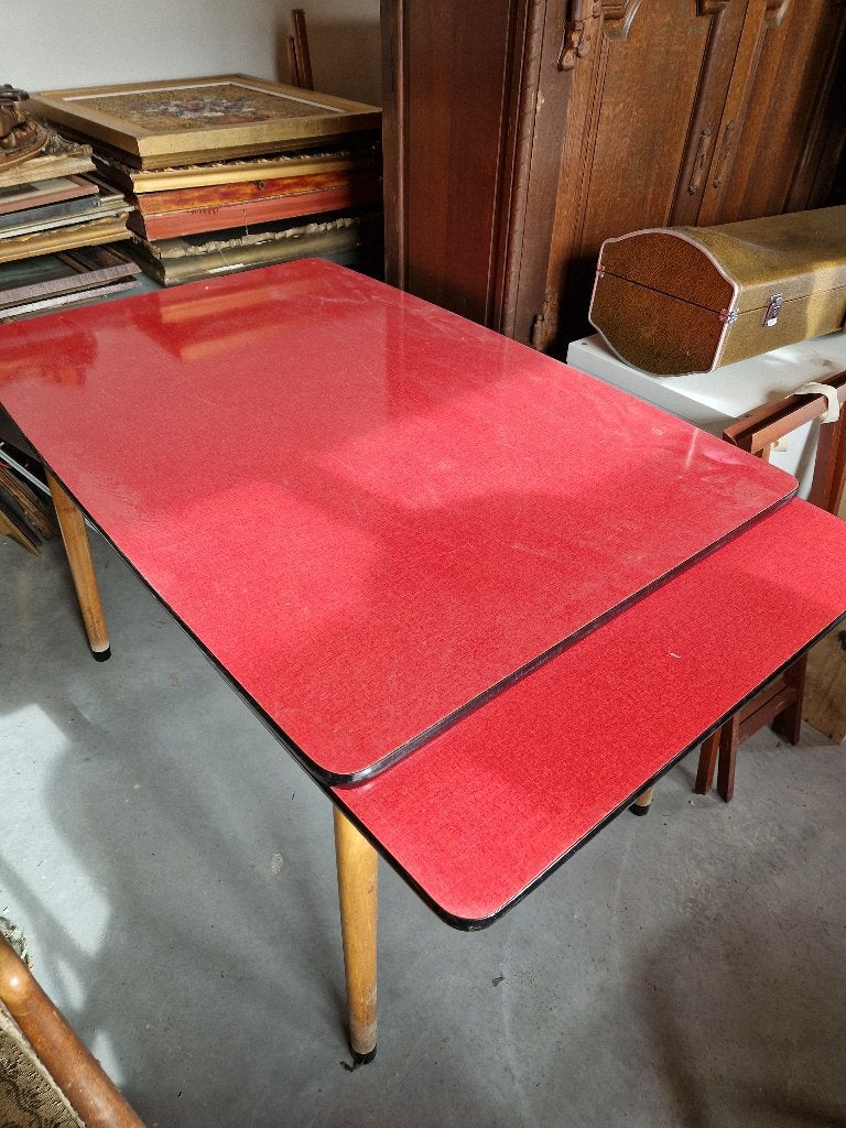 mid-century retro Formica tafel & 4 stoelen uit de jaren 60, Antiek en Kunst, Ophalen of Verzenden