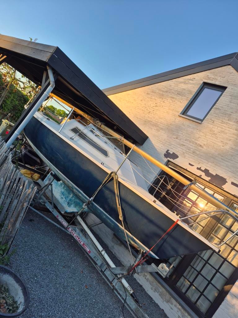 Zeilboot project - inclusief trailer, alle zeilen en lijnen, Watersport en Boten, Ophalen, Hout