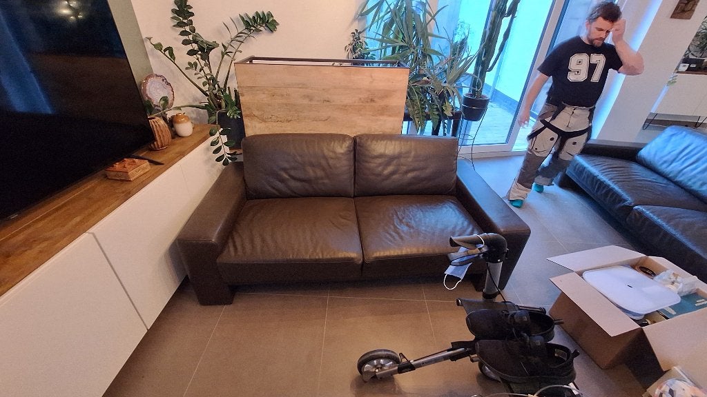 Lederen salon, Huis en Inrichting, Ophalen, Gebruikt, Leer, Modern