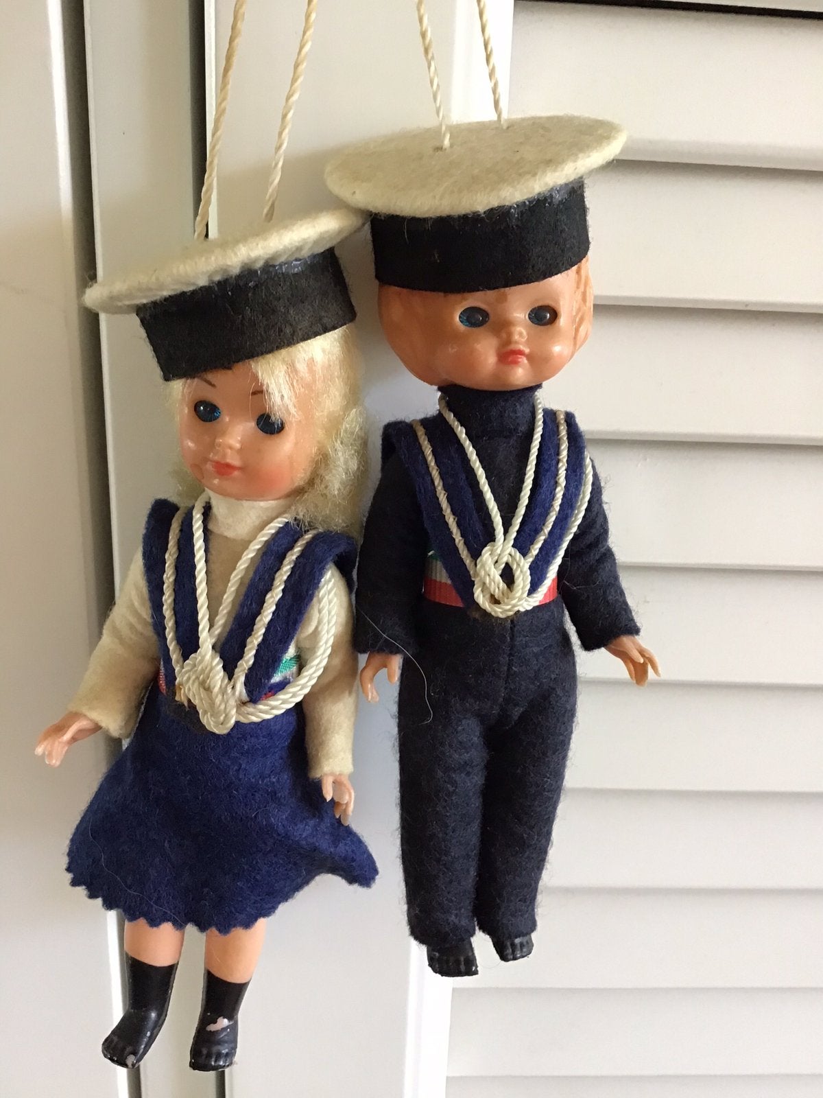 Joli couple vintage bleu marine, Antiquités & Art, Enlèvement ou Envoi