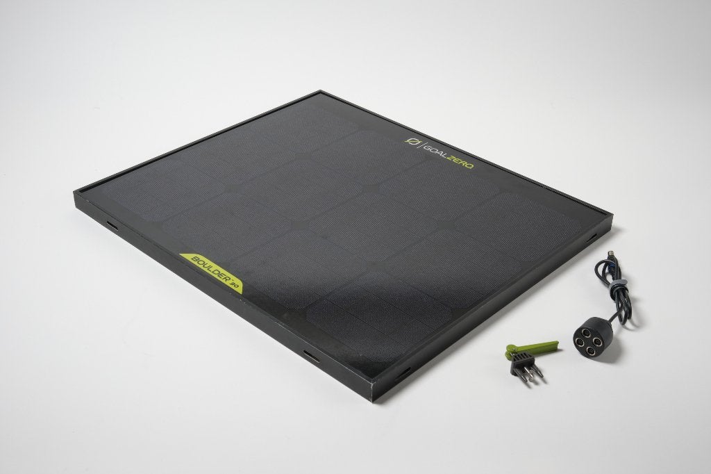 Goal Zero Boulder 30 zonnepanelen – 4 stuks + kabels, Ophalen of Verzenden, Gebruikt, Paneel, 100 tot 200 wattpiek