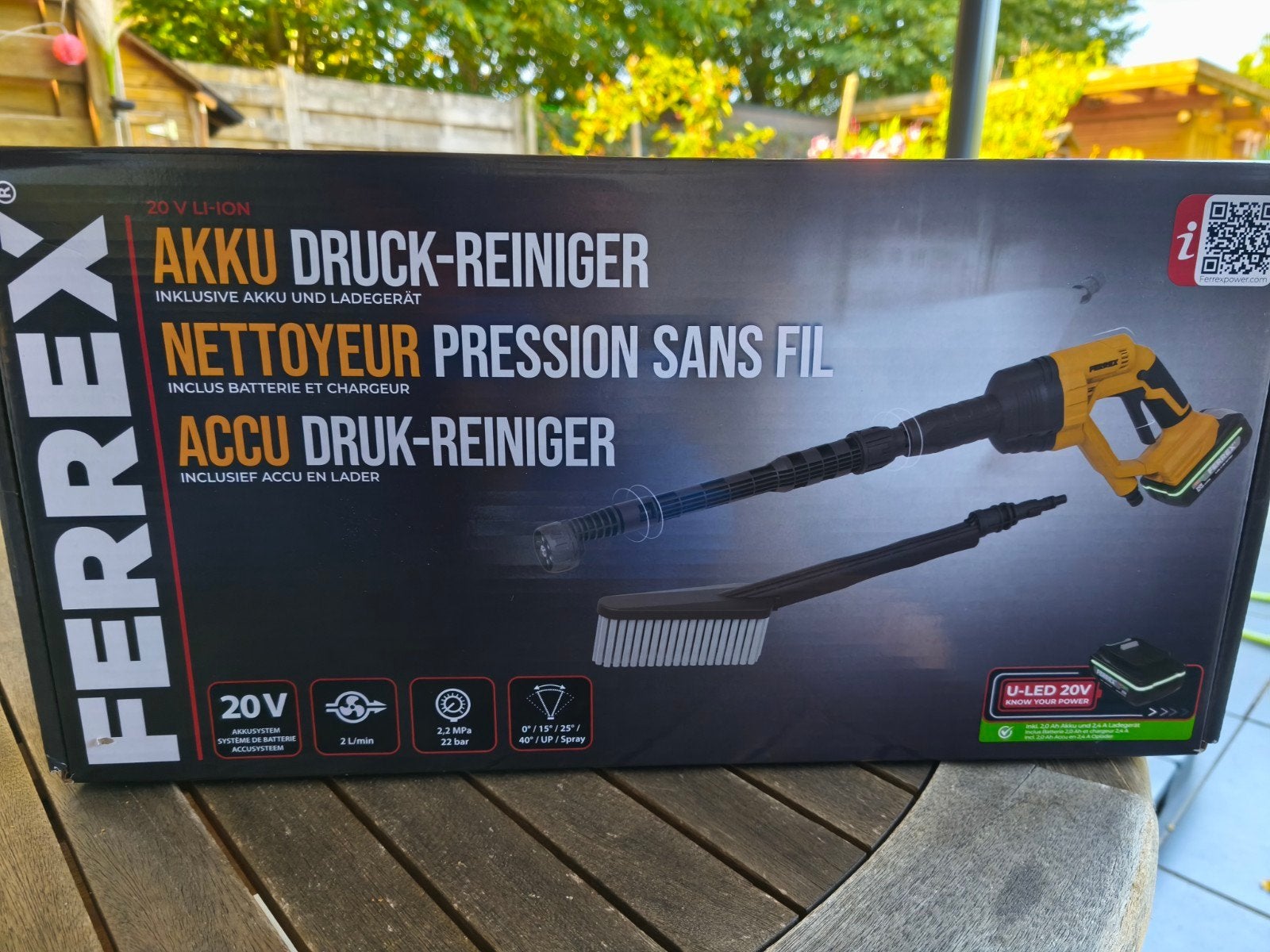 hogedruk reiniger Ferrex op accu, Ophalen, Accu
