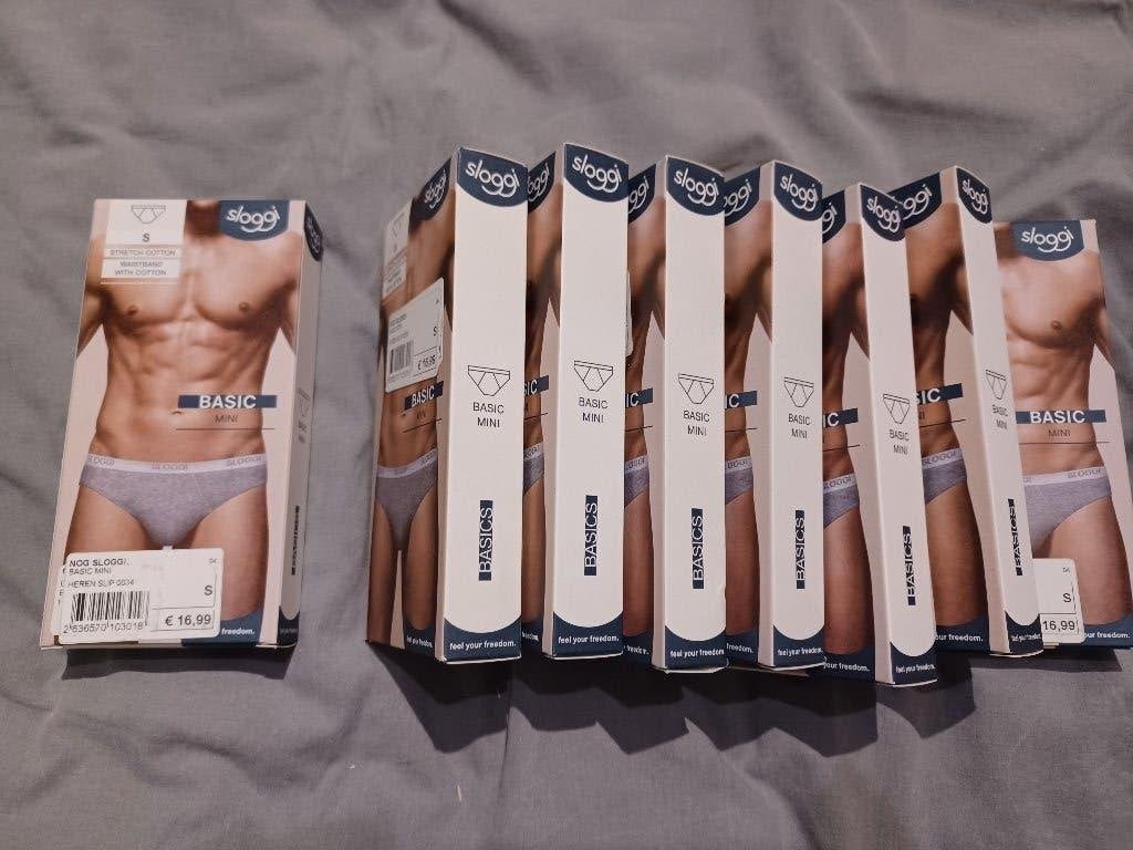 Sloggi slips men basic mini maat small NIEUW 8 stuks, Ophalen, Grijs, Slip