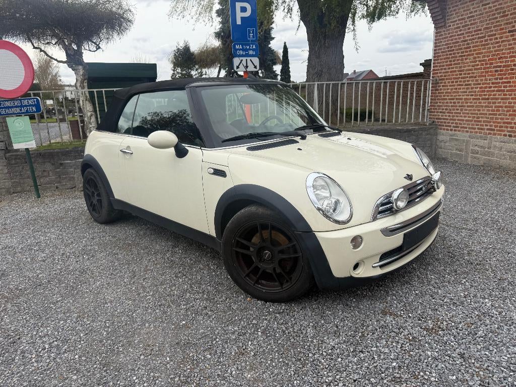 MINI COOPER CABRIO BENZINE!!!, Auto's, 4 zetels, Cabriolet, Beige, Leder
