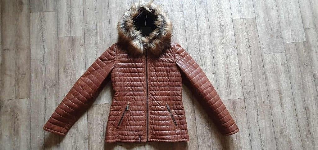 Lederen damesjas Oakwood, Kleding | Dames, Ophalen, Bruin, Maat 42/44 (L), Nieuw