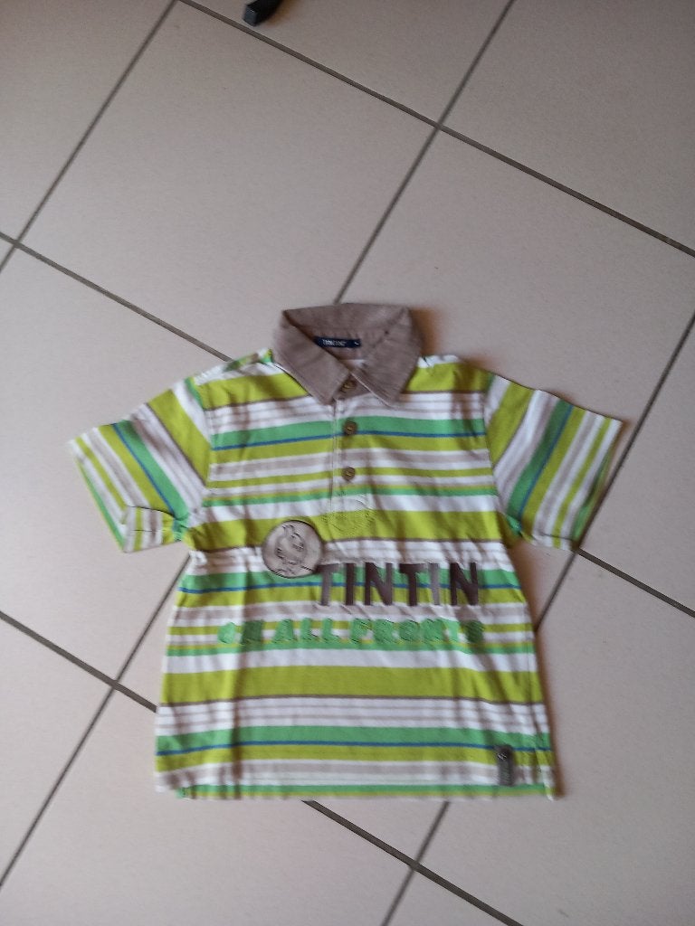 TINTIN - polo - courtes manches - taille 4 ans, Envoi, Comme neuf, Tintin, Garçon