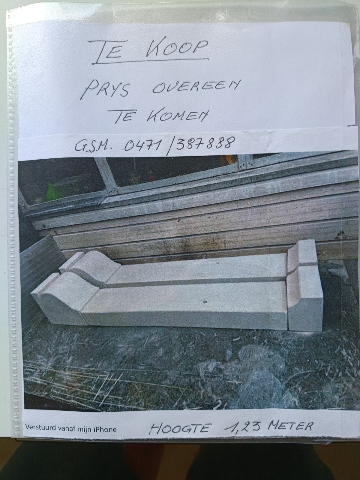 2 witsteen schouwpilaren, Ophalen