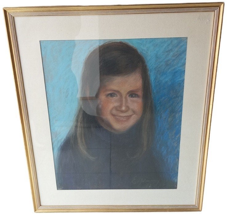 Emiel Adams (XXe siècle) « portrait »., Antiquités & Art, Art | Peinture | Classique, Enlèvement, Signé, Portrait ou Personnes