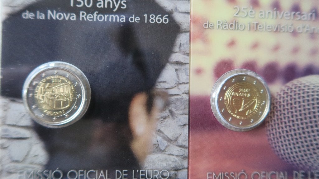 Andorra, 2016 UNC Blisters, Postzegels en Munten, Munten | Europa | Euromunten, Ophalen, 2 euro, Losse munt