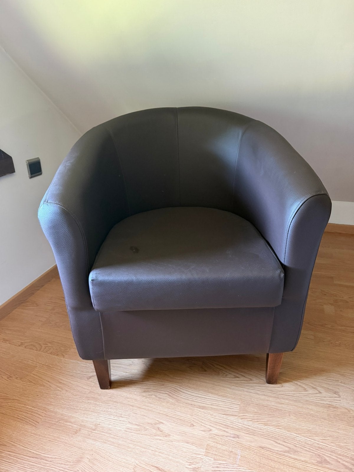 Zetel eenzit leder, Huis en Inrichting, Fauteuils, Ophalen, Zo goed als nieuw