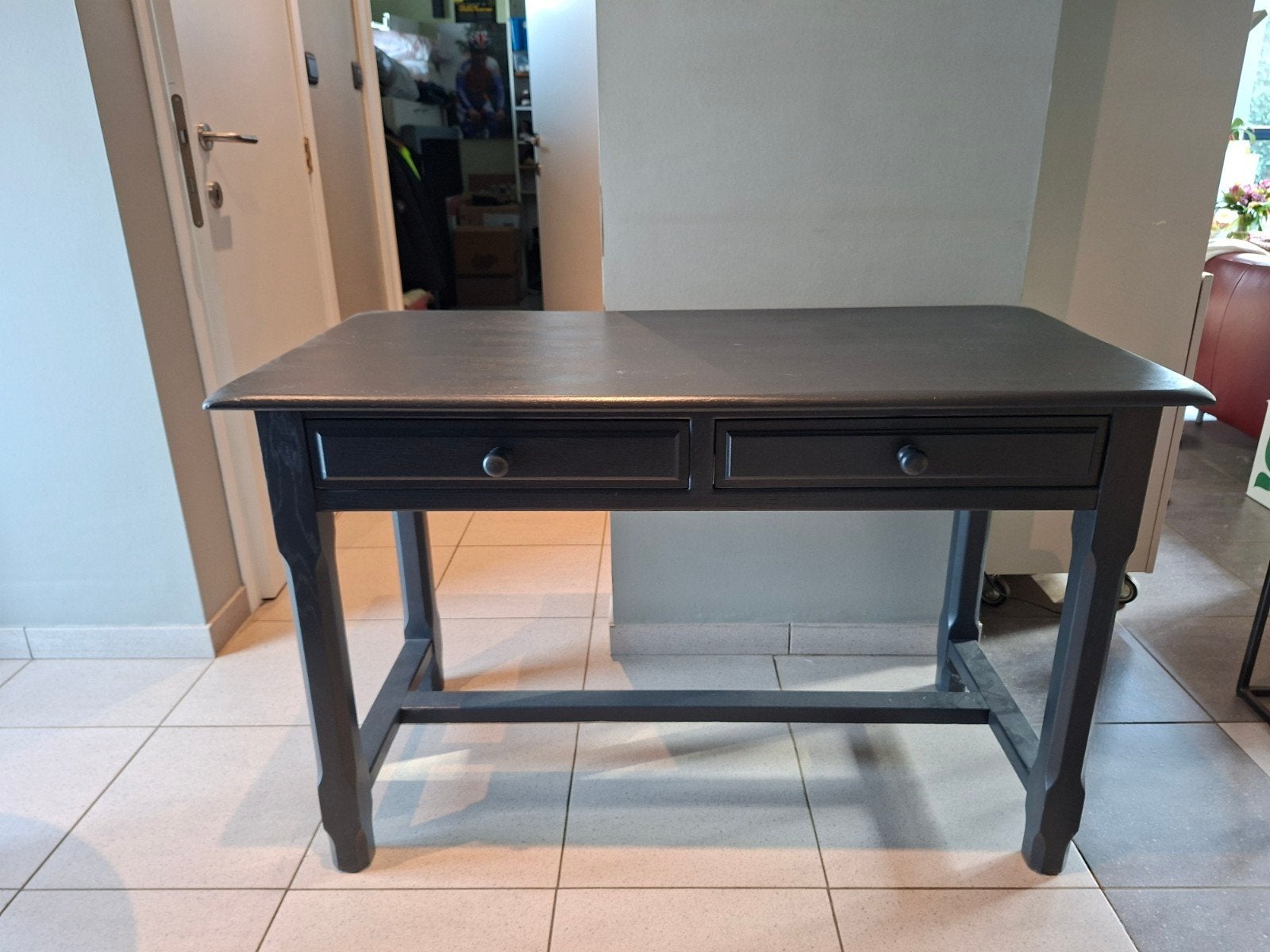 Bureautafel in eik, Huis en Inrichting, Tafels | Sidetables, Ophalen, Gebruikt, Klassiek, Eikenhout