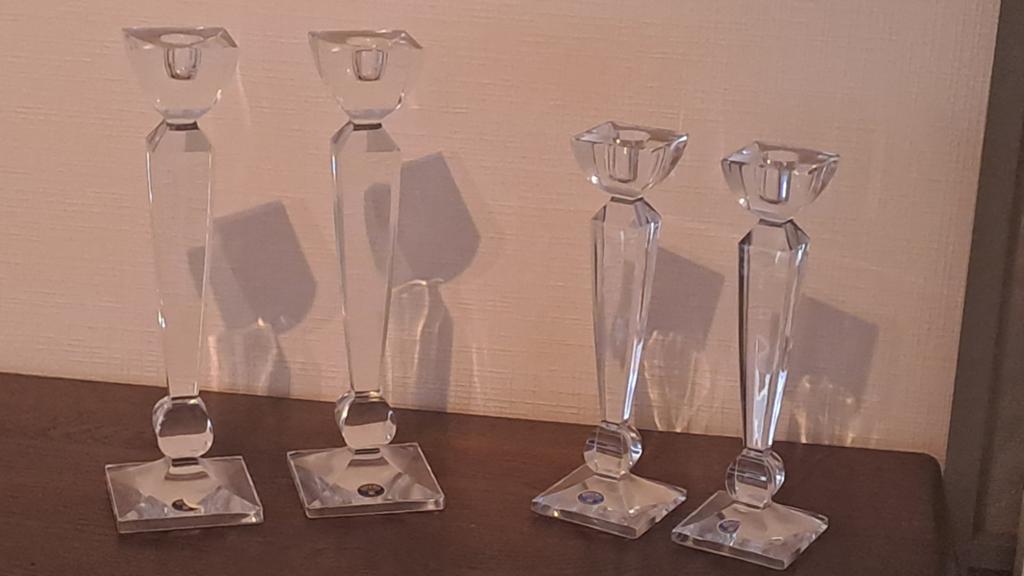 4 kandelaars in kristal, Antiek en Kunst, Ophalen