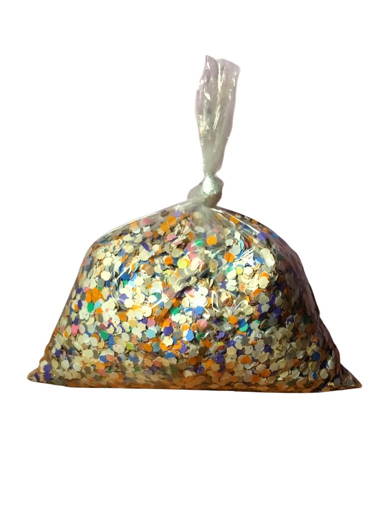 Sac de confettis multicolores +-600gr, Enlèvement, Comme neuf, Article de fête