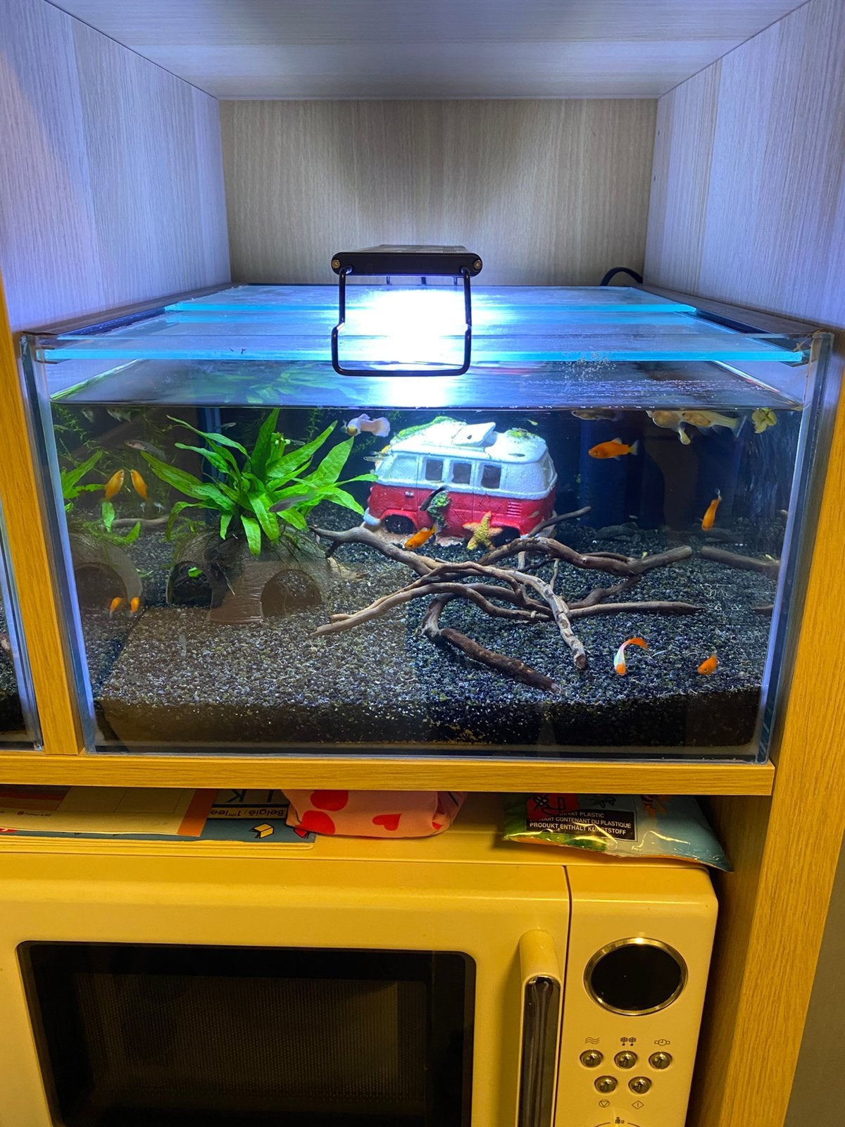 Aqaurium met filter licht en steentjes, Enlèvement, Comme neuf, Aquarium vide