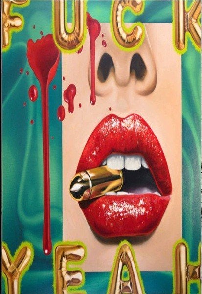 Peinture au diamant 50x40cm FuckYeah 50x40cm (ronde) n 2019, Neuf, Film en tv, Multicolore, Diamond painting
