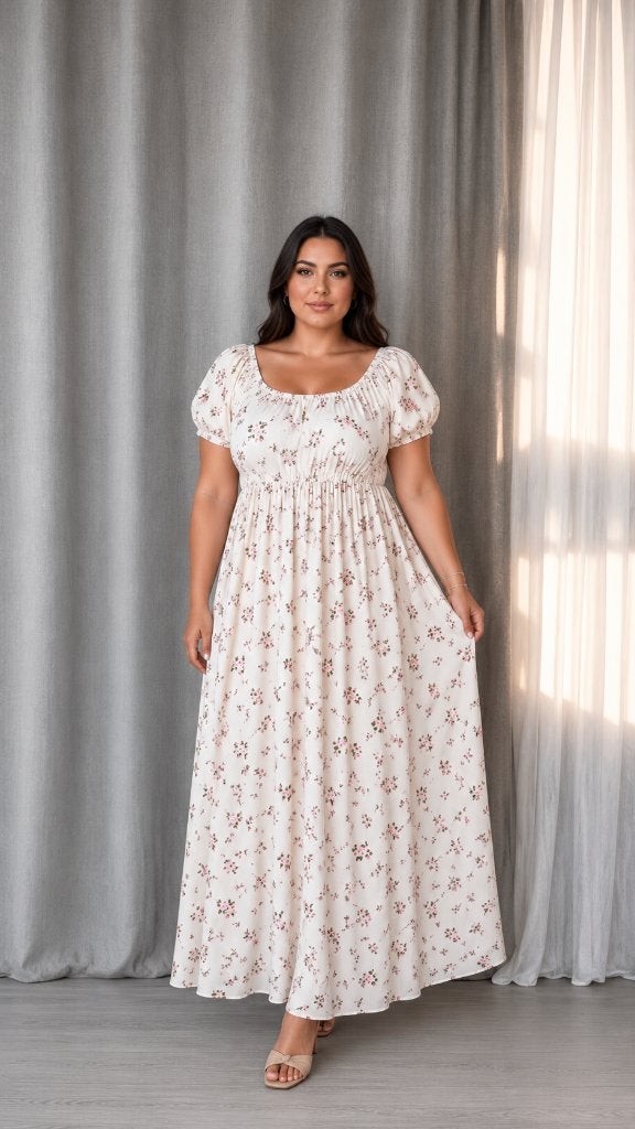 Lange witte maxi jurk met bloemenprint – nieuw met label, Wit, Maat 46/48 (XL) of groter, Nieuw, Ophalen of Verzenden