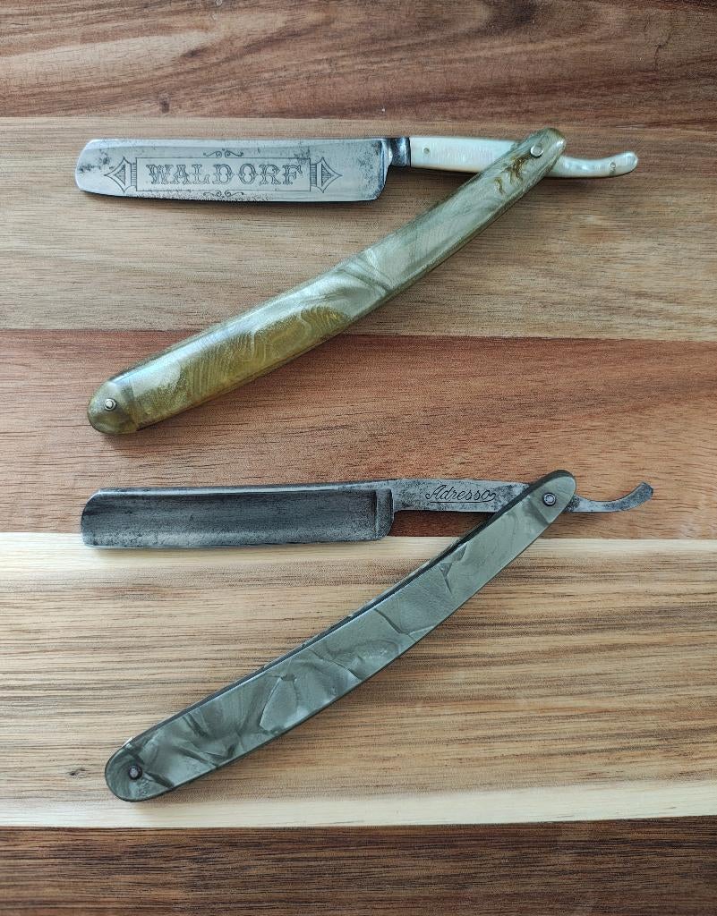 Scheermesje Boker + Adresso, Antiek en Kunst, Curiosa en Brocante, Ophalen of Verzenden