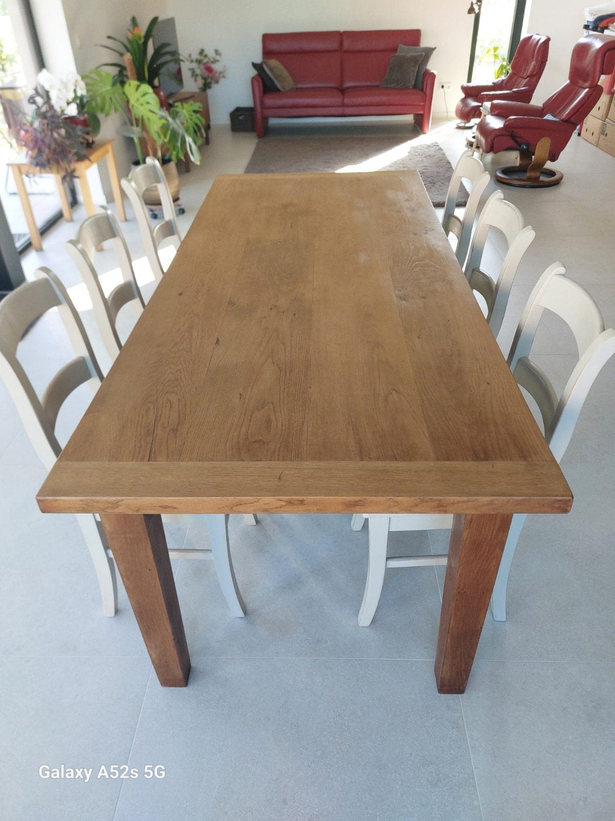 Eiken tafel, Comme neuf, 50 à 100 cm, Chêne, 200 cm ou plus