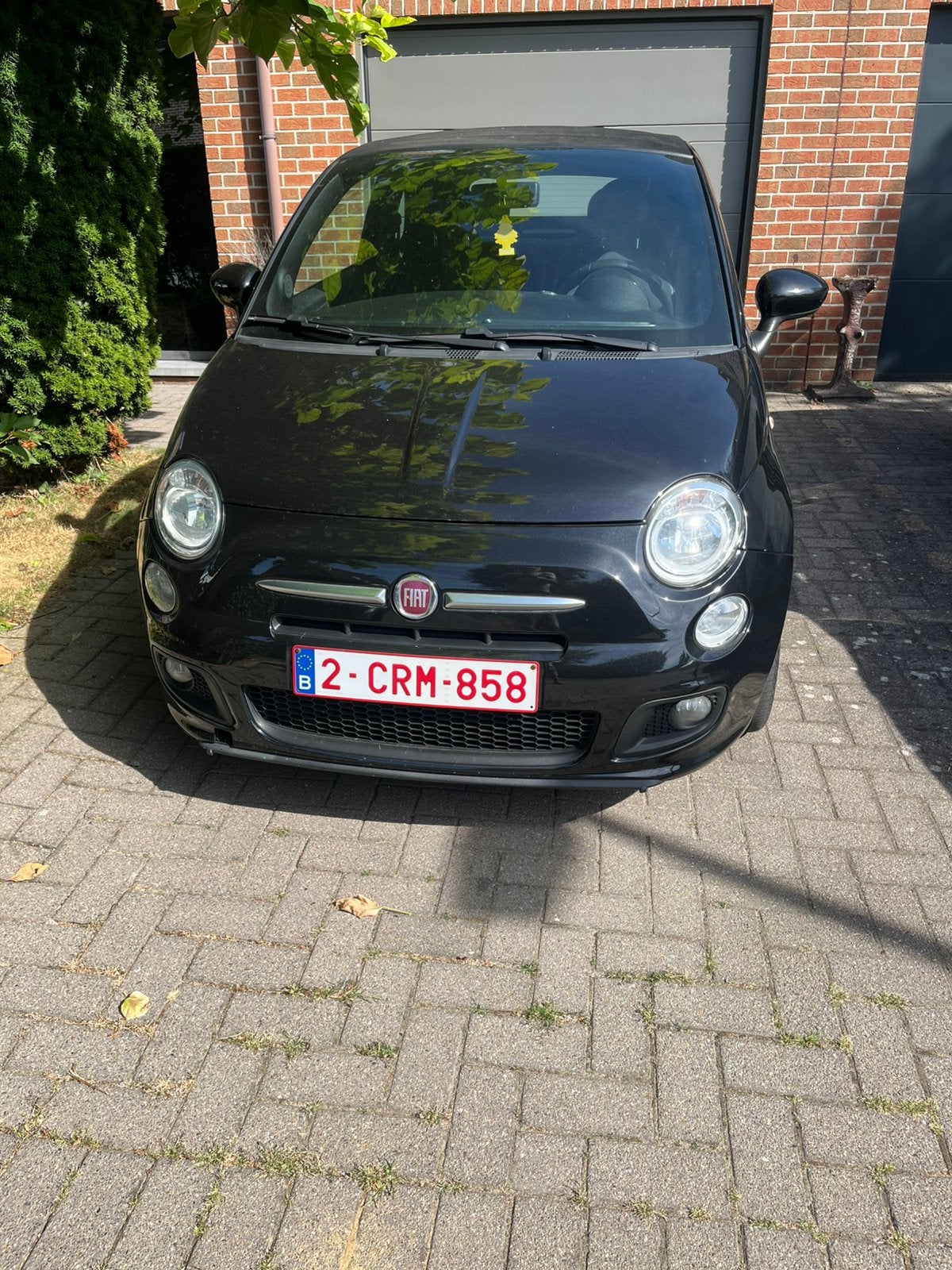 Fiat 500 cabrio, Auto's, Fiat, Voorwielaandrijving, Cabriolet, Zwart, Handgeschakeld