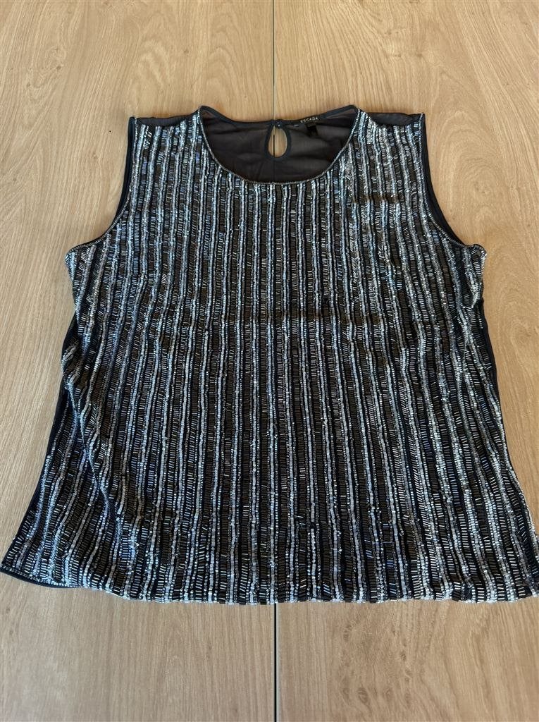 Escada Dames Zwarte Blouse/Top met Kralen - Maat L, Kleding | Dames, T-shirts, Ophalen of Verzenden, Zo goed als nieuw, Maat 42/44 (L)