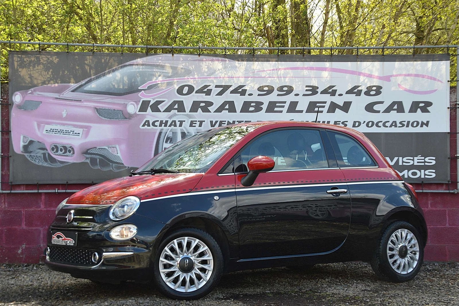Fiat 500 1.2i Eleganza CARPLAY SENS AR CLIM 41.444KM, 4 zetels, Stof, Gebruikt, 1 kg