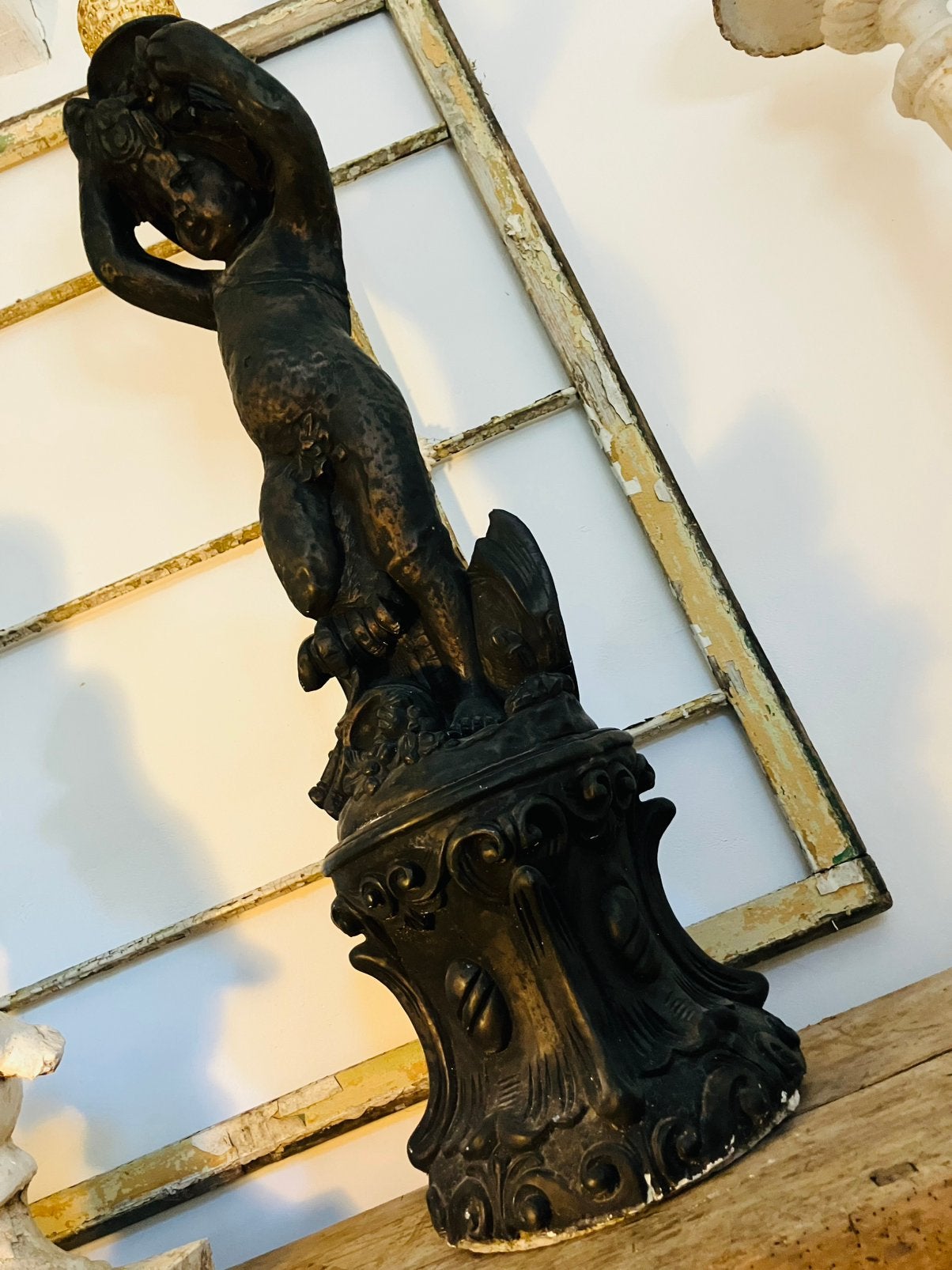 Prachtig koppel schouwornamenten met Cherubijnen, Antiek en Kunst, Ophalen