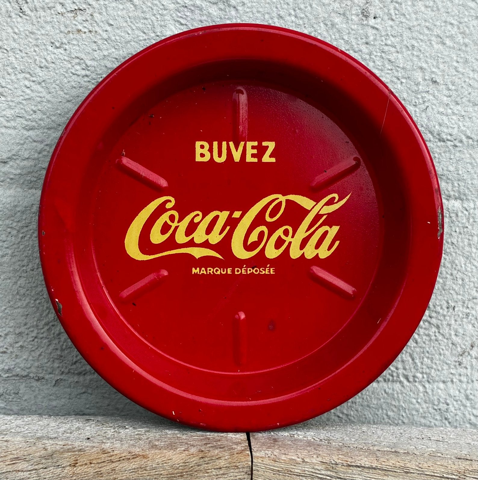 Coca cola onderzettertje diam. 9 cm, Verzamelen, Ophalen, Gebruikt, Reclamebord