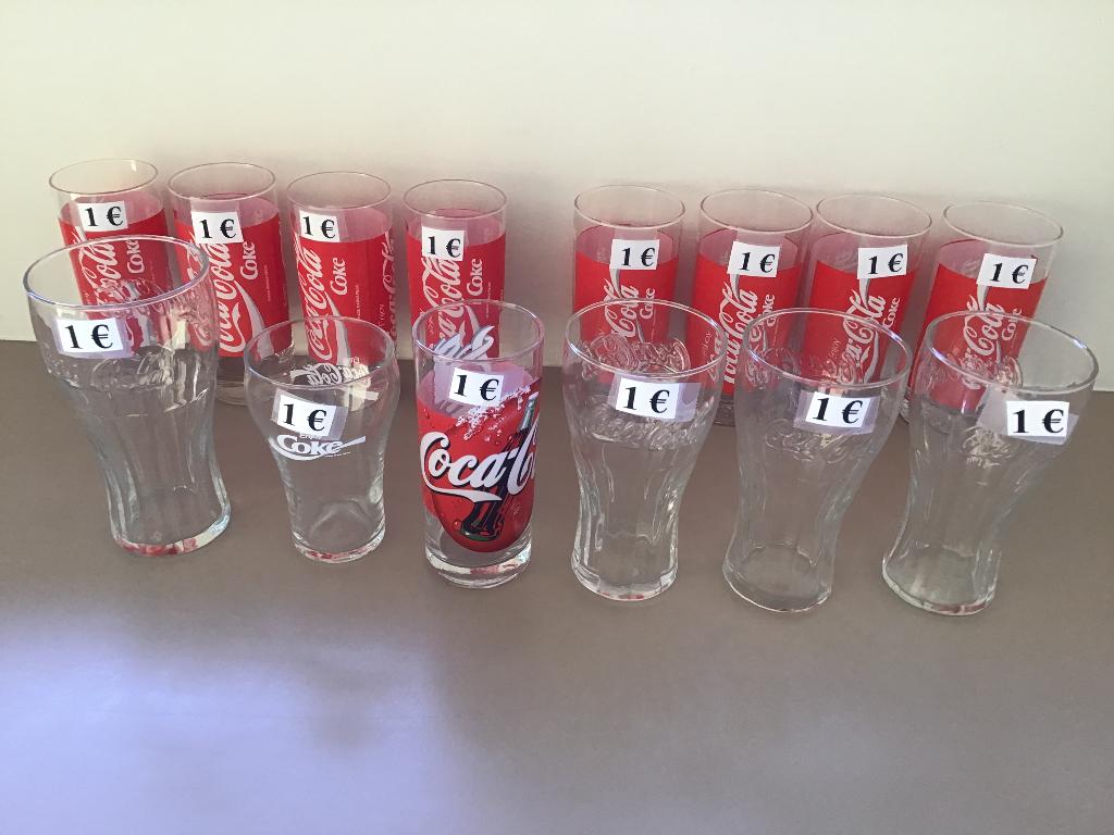 14 verres à coca cola à 1 euro et autres articles, Collections, Enlèvement ou Envoi, Comme neuf
